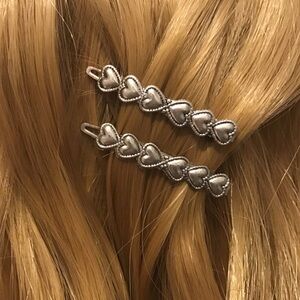 Vintage 90’s Heart Link Hair Barrettes